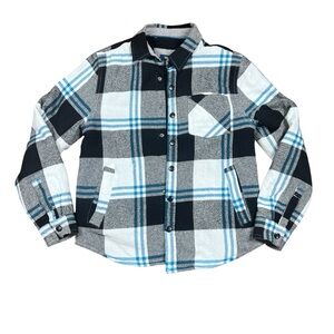 Univibe Boys Sherpa Lined Plaid Flannel Shirt